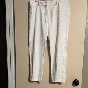 Valerie Stevens White Textured Trousers